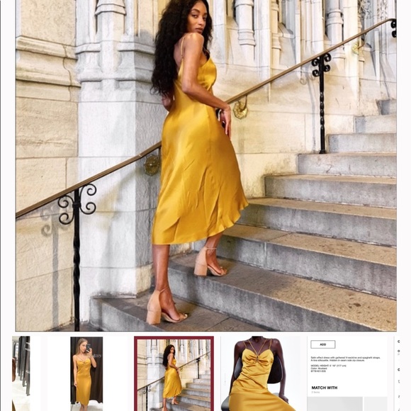 Zara gold satin dress - Picture 3 of 3